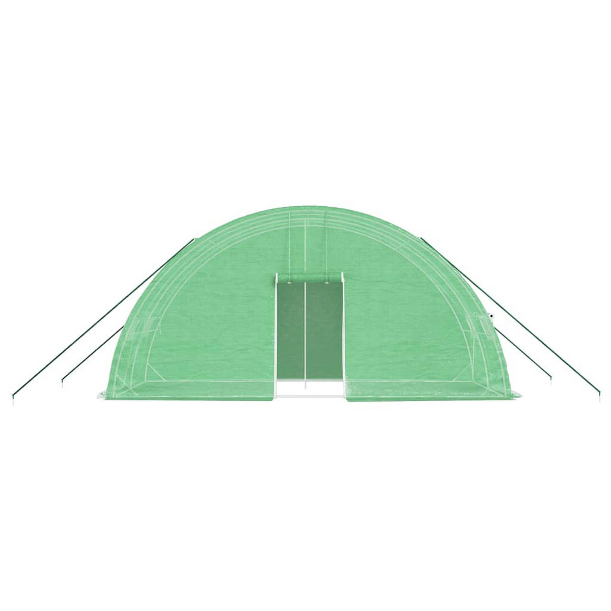 GEWÄCHSHAUS mit Stahlrahmen Grün 12 m² 6x2x2,85 m - Grün, Kunststoff (6/2.85/600cm)