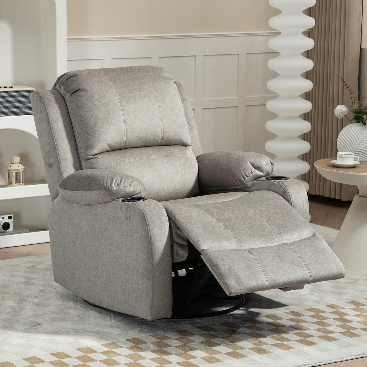 FERNSEHSESSEL Mikrofaser Braun - Braun, Textil (95/102/87cm) - HOMCOM