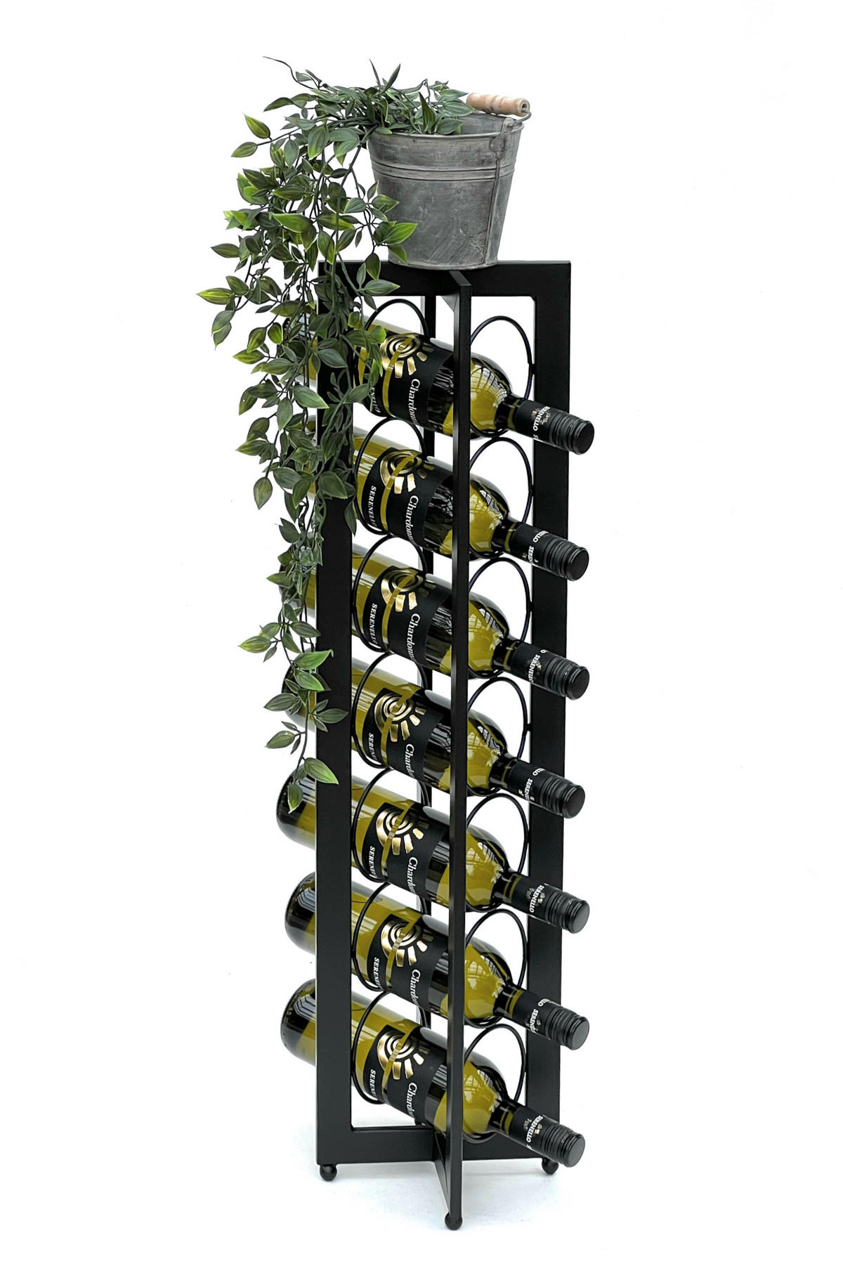 WEINREGAL X Metall Schwarz Stehend 80 cm 96323 - Schwarz, Metall (16/80/16cm) - DanDiBo
