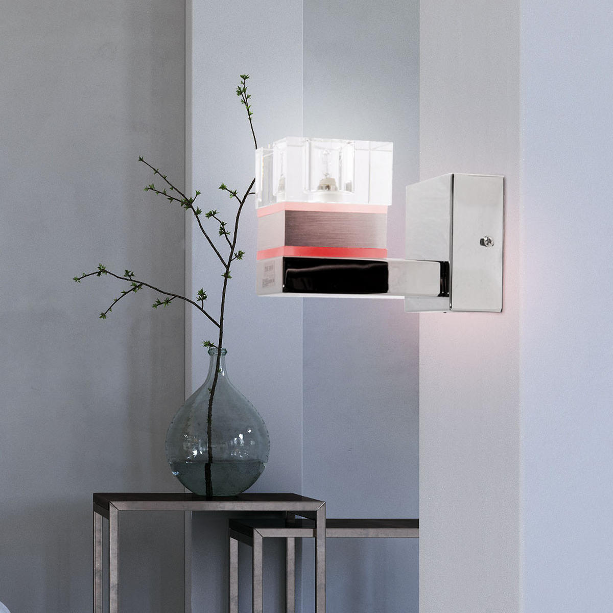 LED WANDLEUCHTE TANILA Metall Chrom - Silberfarben, Glas (16/17/10cm) - Brilliant