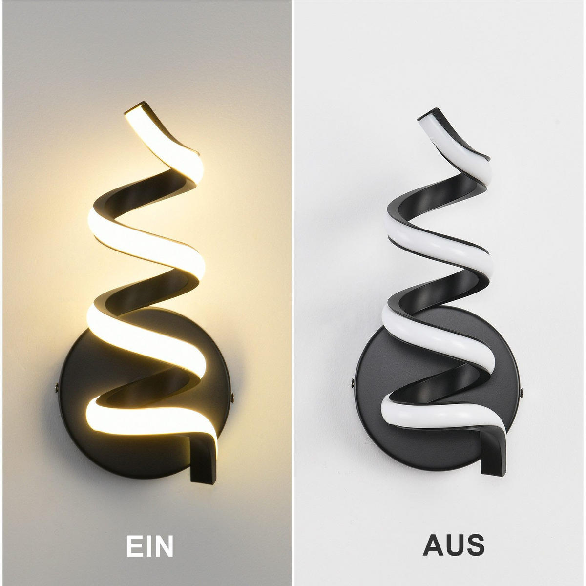 LED - WANDLEUCHTE Seethos 12.0/11.0/26.0 cm - Schwarz, Metall (12/11/26cm) - ZMH