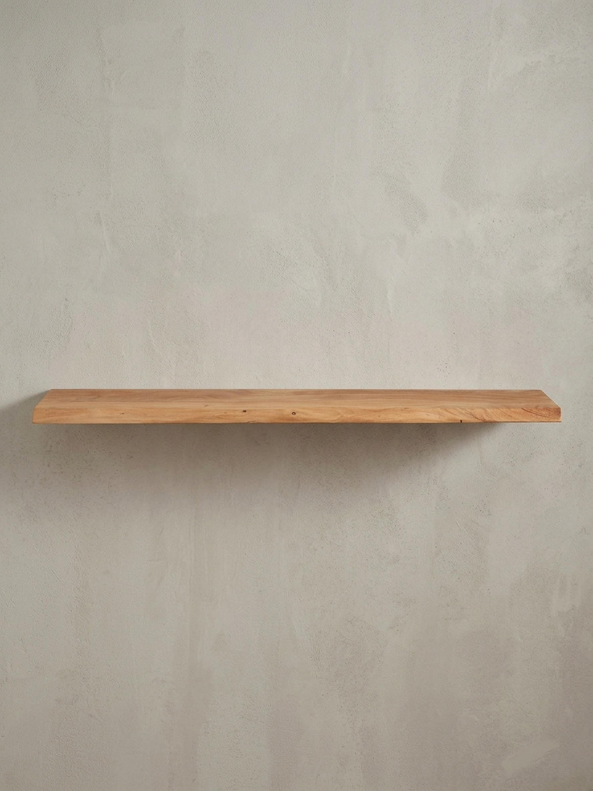 WANDREGAL Akazienholz Baumkante Rustikal, Beige 160x26x4 cm - Beige, Holz (160/4/26cm) - KADIMA DESIGN