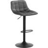 BARHOCKER aus Samt und Metall, Dunkelgrau - Dunkelgrau/Schwarz, Textil/Metall (42.5/82.5/38.5cm) - Woltu
