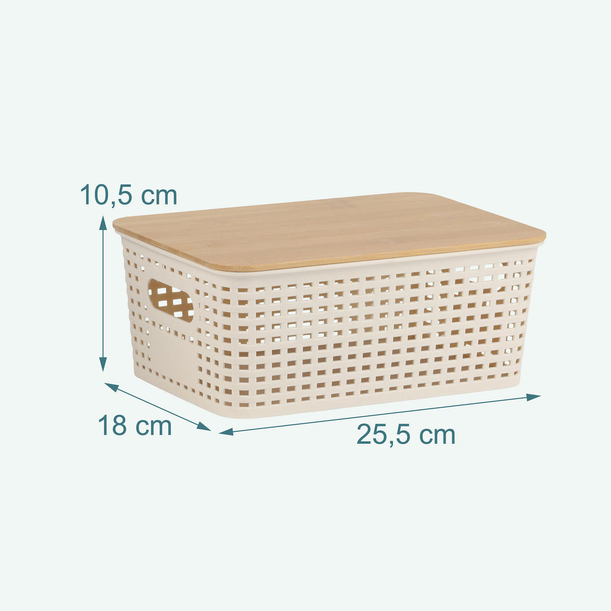 AUFBEWAHRUNGSBOX - Weiß, Holz/Kunststoff (25.5/10.5/18cm) - Relaxdays