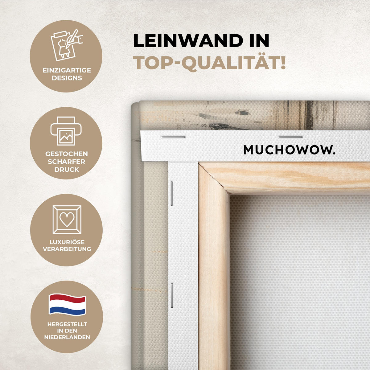 LEINWANDBILD Frau - Hut - Farbe Gemälde 60x40 cm - Goldfarben, Textil (60/40cm) - MuchoWow