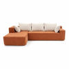 ECKSOFA Luna Orange Weiß 3-Sitzer Links - Orange, Textil (267/175cm) - COCO Living