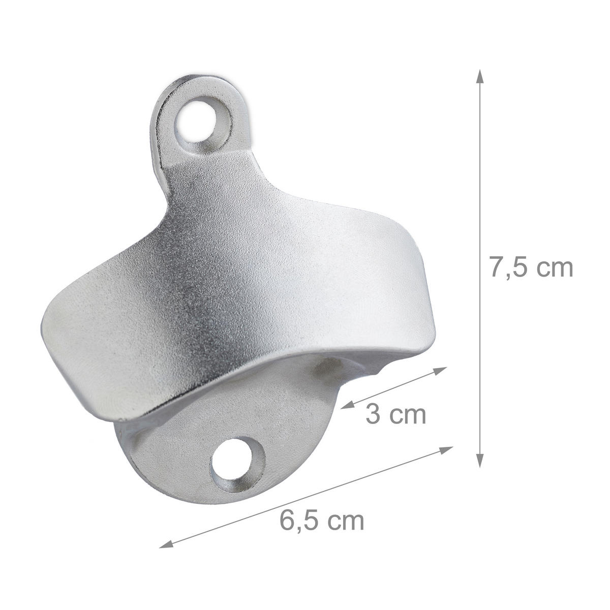 2XNÁSTENNÝ otvárač fliaš - strieborná, kov (3cm) - Relaxdays