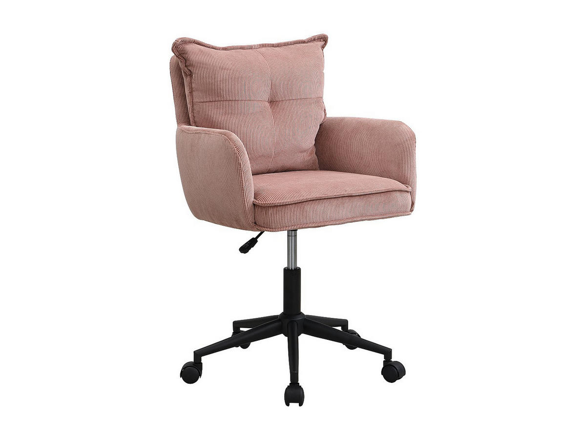 BÜROSTUHL ohne Armlehnen - 59.5 x 64 - samt - rosa Bataru - Pink, Textil/Metall (59.5/88/64cm) - Vente-Unique