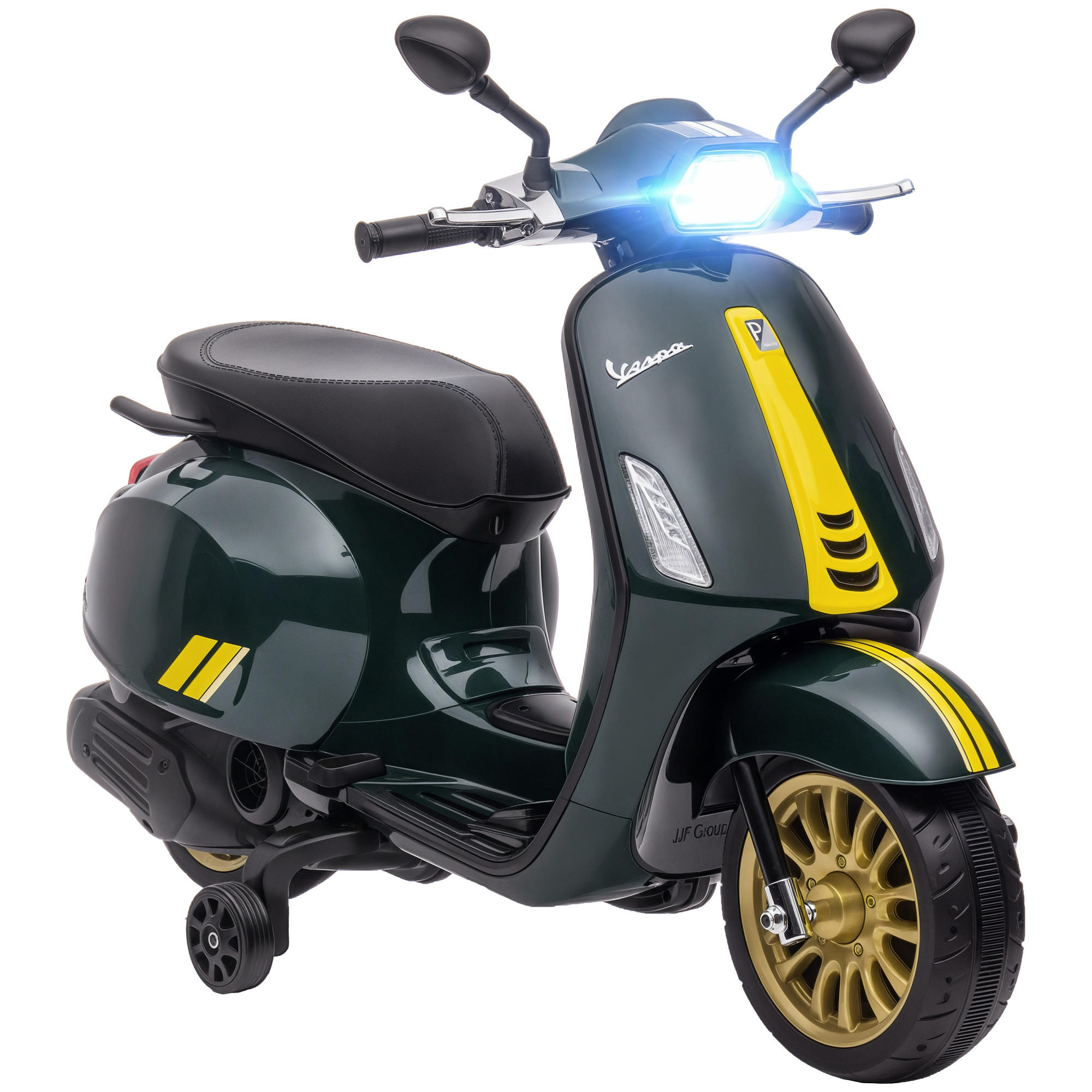 ELEKTRO-KINDERAUTO DE-13109 Stützräder Grün - Dunkelgrün, Kunststoff (107/47/73cm) - ComfortXL