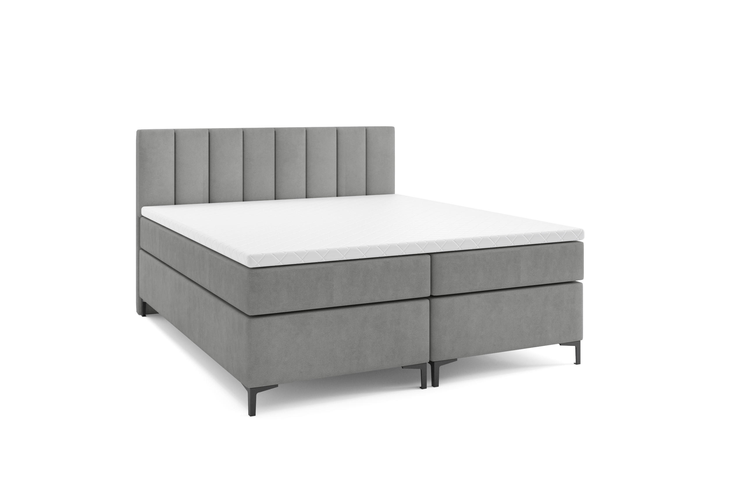 BOXBETT CHESTER 180 x 200 Grau - Grau, Textil/Metall (180/200cm) - VLR BEDS