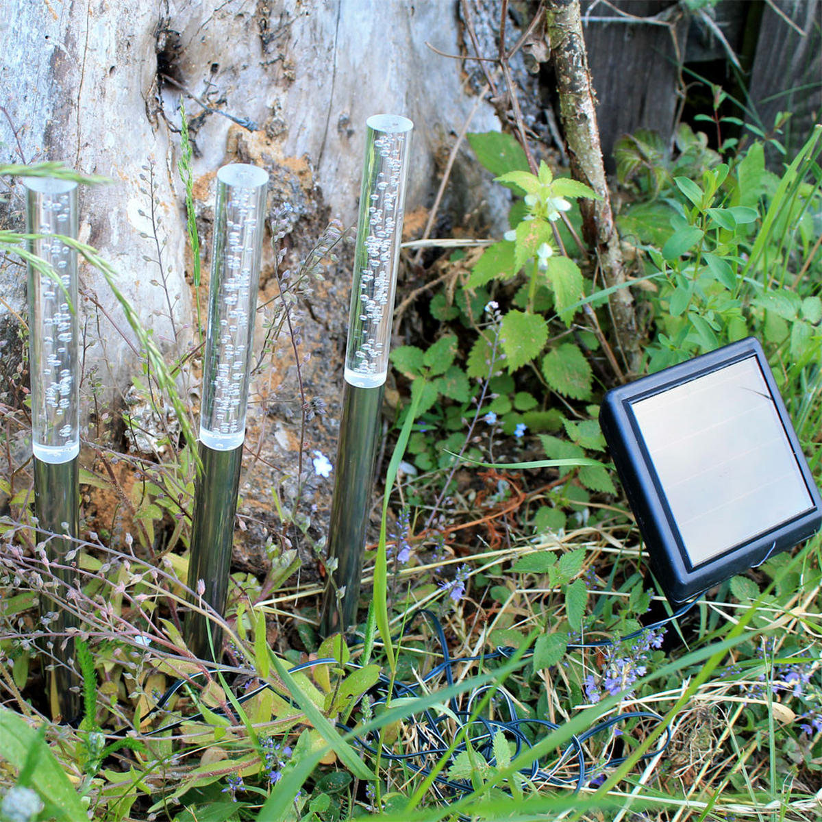 LED AUSSENLEUCHTEN Silber Solar 6er Set - Silberfarben, Kunststoff (1.8/1.8/37cm)