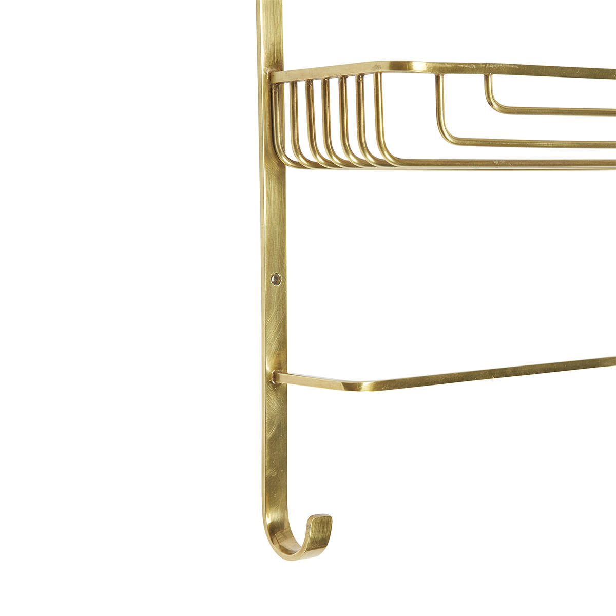 WANDREGAL 2 Ebenen mit Handtuchhalter aus Goldmessing - L42 x H56cm - Goldfarben, Metall (14/56/42cm) - Signature