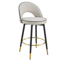 BARHOCKER DE-36543 2er Set mit PU-Bezug und Metallbeinen Grau - Grau, Metall (44/92/44cm) - ComfortXL