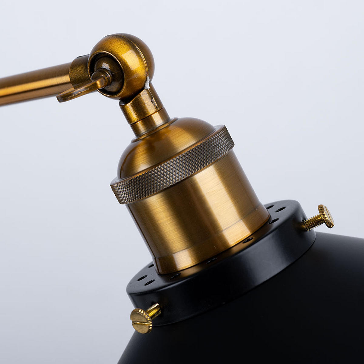 TISCHLEUCHTE LENIUS Schwarz Altmessing - Schwarz, Metall (35/22/45.5cm) - Globo Lighting