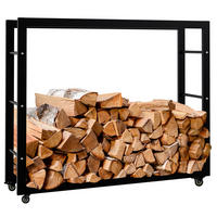 KAMINHOLZREGAL 100/25/80 cm Metall schwarz - Schwarz, Metall (100/80/25cm) - CLP