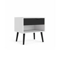 NACHTSCHRANK weiß und schwarz - Weiß, Holzwerkstoff (50/50/39cm) - ebuy24