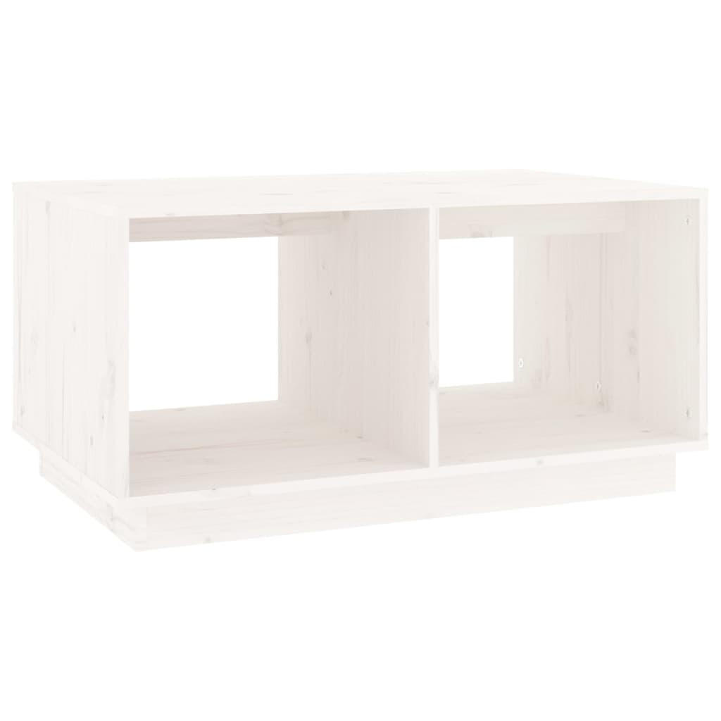 COUCHTISCH Weiß 80x50x40 cm Massivholz Kiefer - Weiß, Holz (80/50/40cm) - furnicato