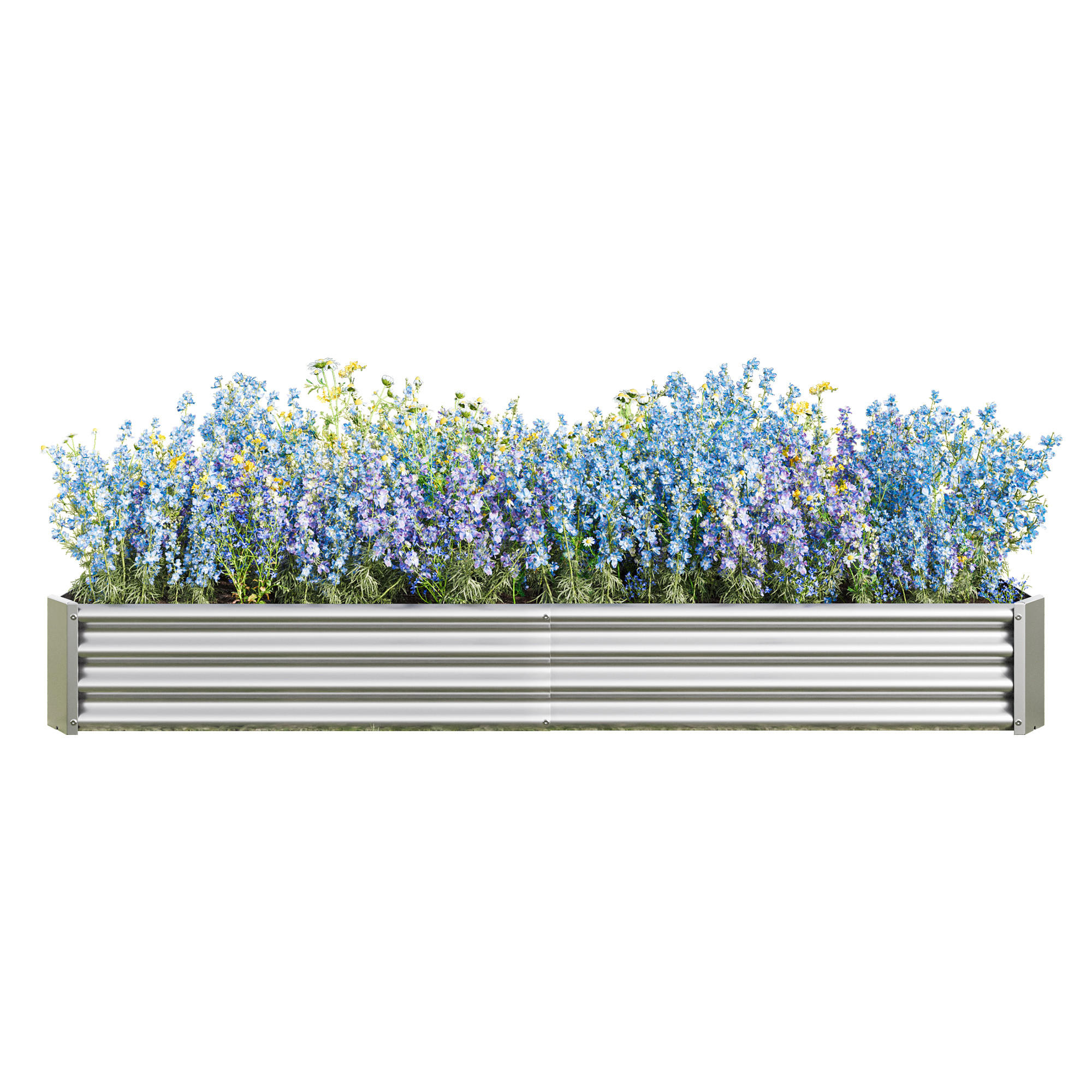 HOCHBEET 232/113.5/30 cm Silber (ohne Boden) - Silberfarben, Metall (113.5/30/232cm) - Oxeza