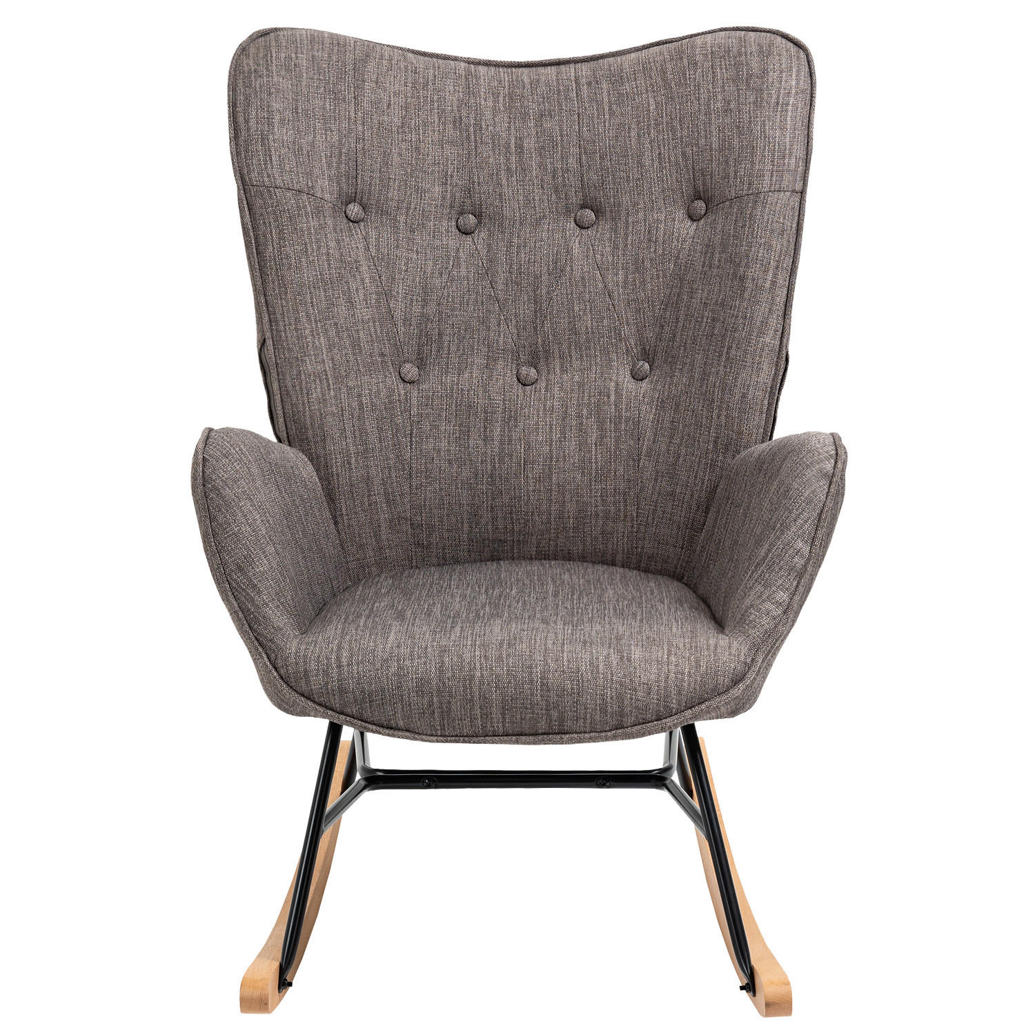 Meubles Cosy Schaukelstuhl Dunkelbraun 66x97x84 cm