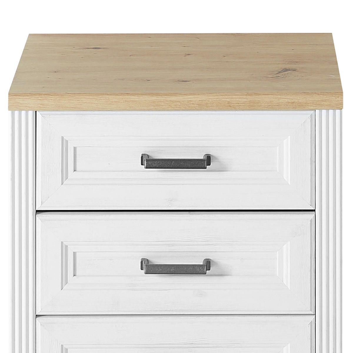 ROLLCONTAINER - Weiß/Pinienfarben, Holzwerkstoff/Metall (54/62/39cm) - home24