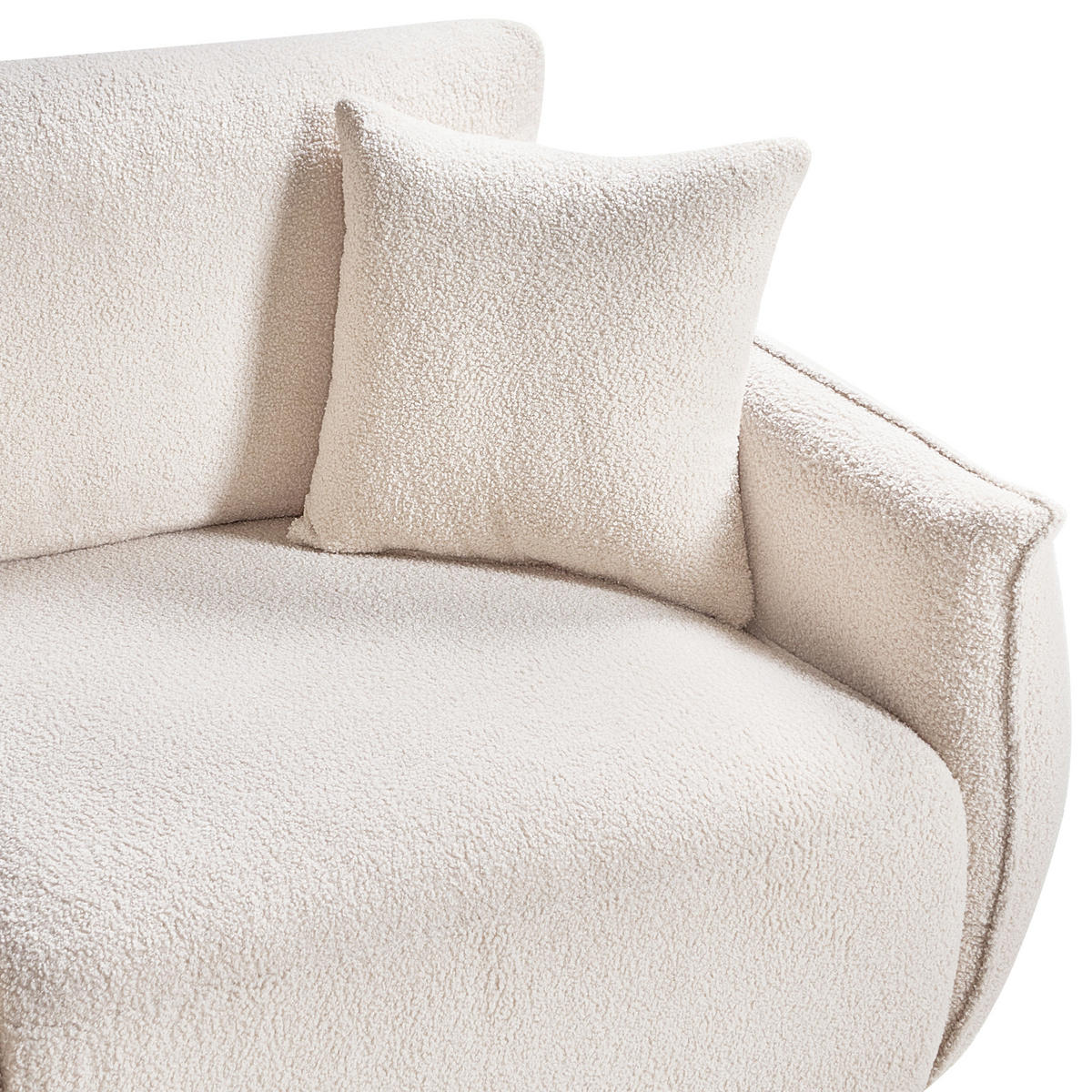 MODULSOFA 2-Sitzer Bouclé Cremeweiß Mesnali - Creme, Textil (190/84/95cm) - Beliani