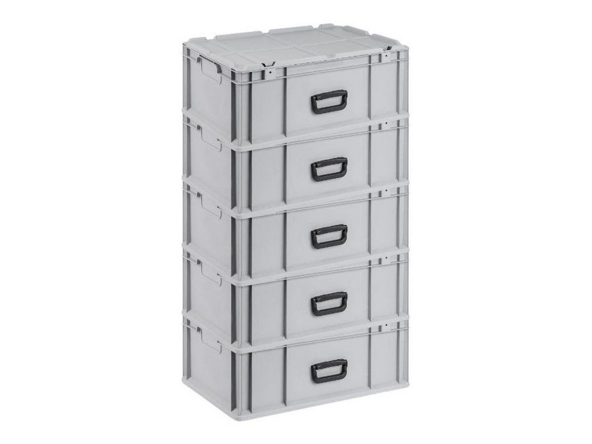 EUROBOX 5x Nextgen Portable 235x40x60cm 44 Liter - Grau, Kunststoff (40/23.5/60cm) - PROREGAL