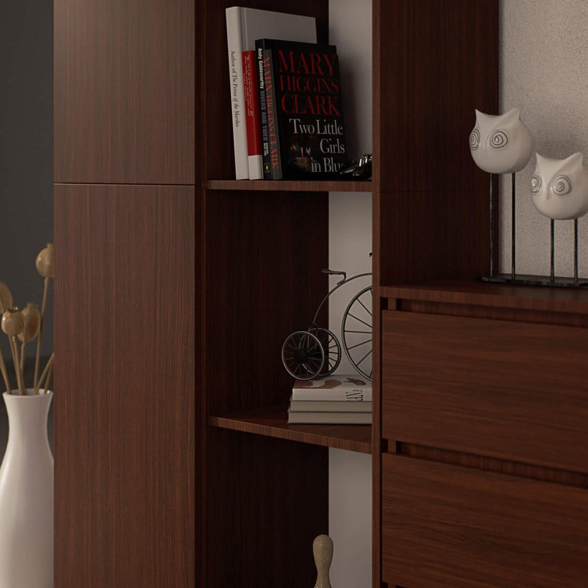 STANDREGAL Dunkelbraun 180/80/35 - Dunkelbraun, Holzwerkstoff (80/180/35cm) - RAUMHIRSCH FURNITURE