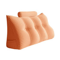 LESEKISSEN Keilkissen mit einem runden Kissen 2er-Set Gestreifter Samt Rosa 100cm - Pink, Textil (20/100cm) - Vercart