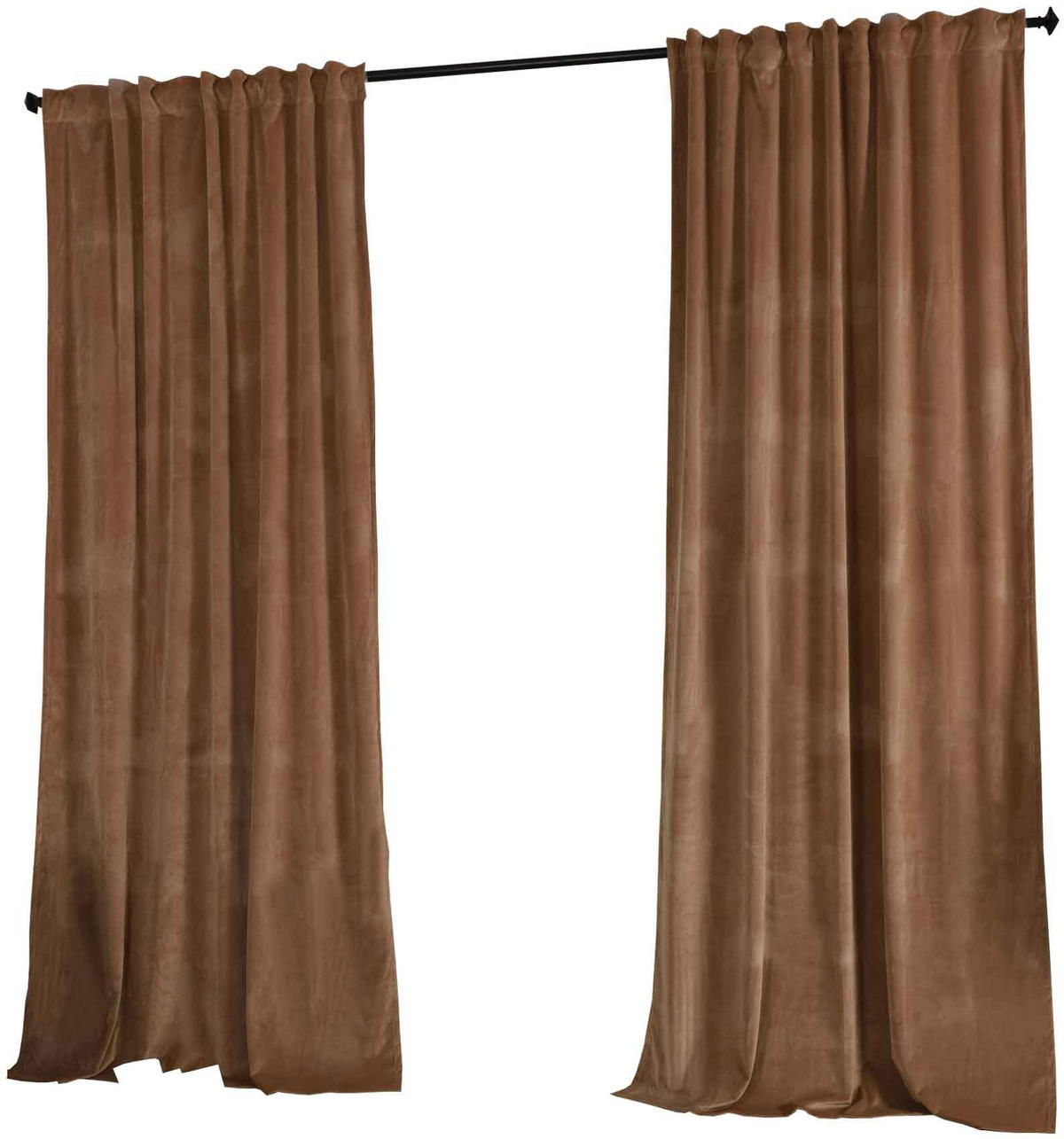 VORHANG 2ER SET MILANO HxB 280x135 cm Sand - Sandfarben, Textil (135/280cm) - Gardinenbox