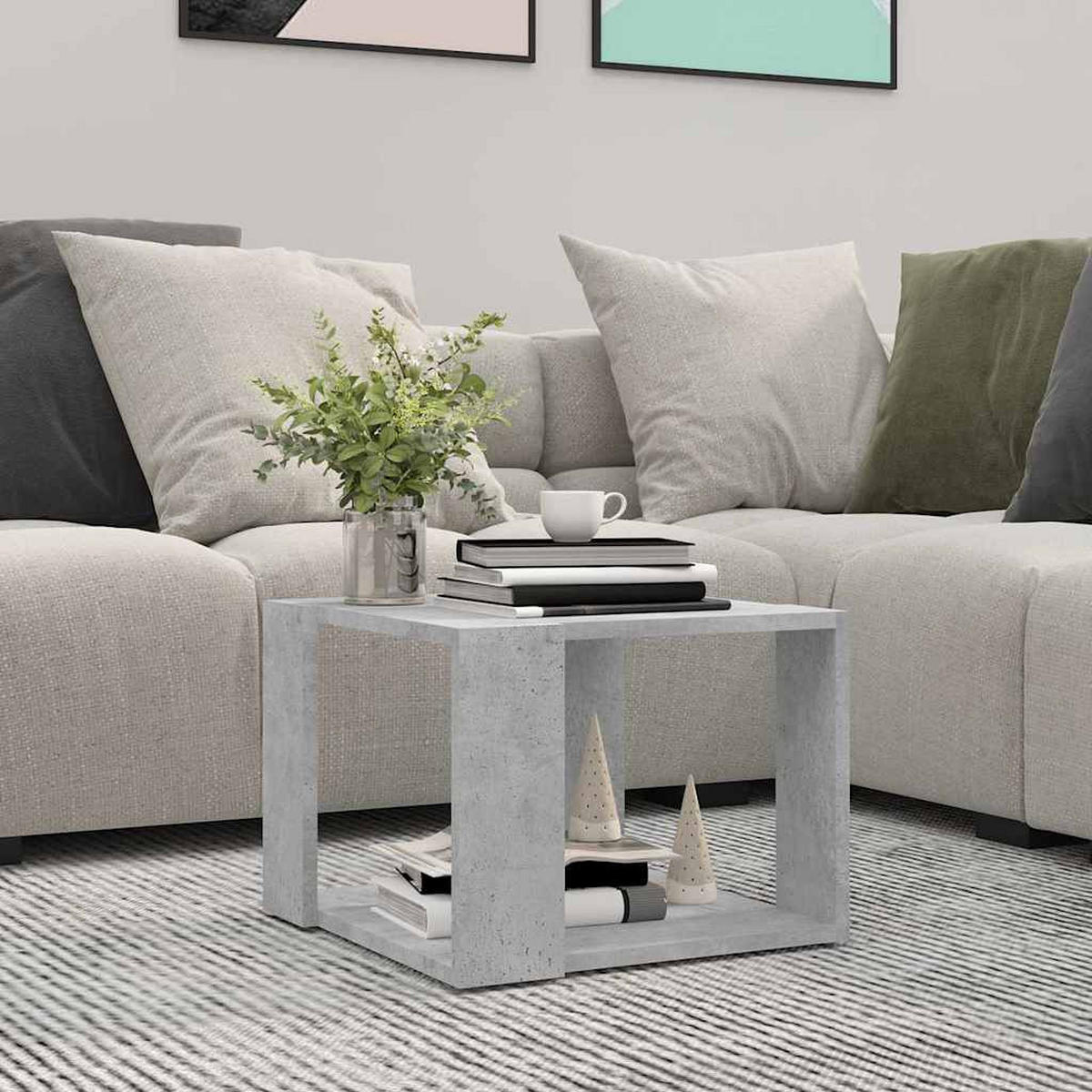 COUCHTISCH Betongrau 40/40/30 Cm Holzwerkstoff - Grau, Holzwerkstoff (40/40/30cm) - vidaXL