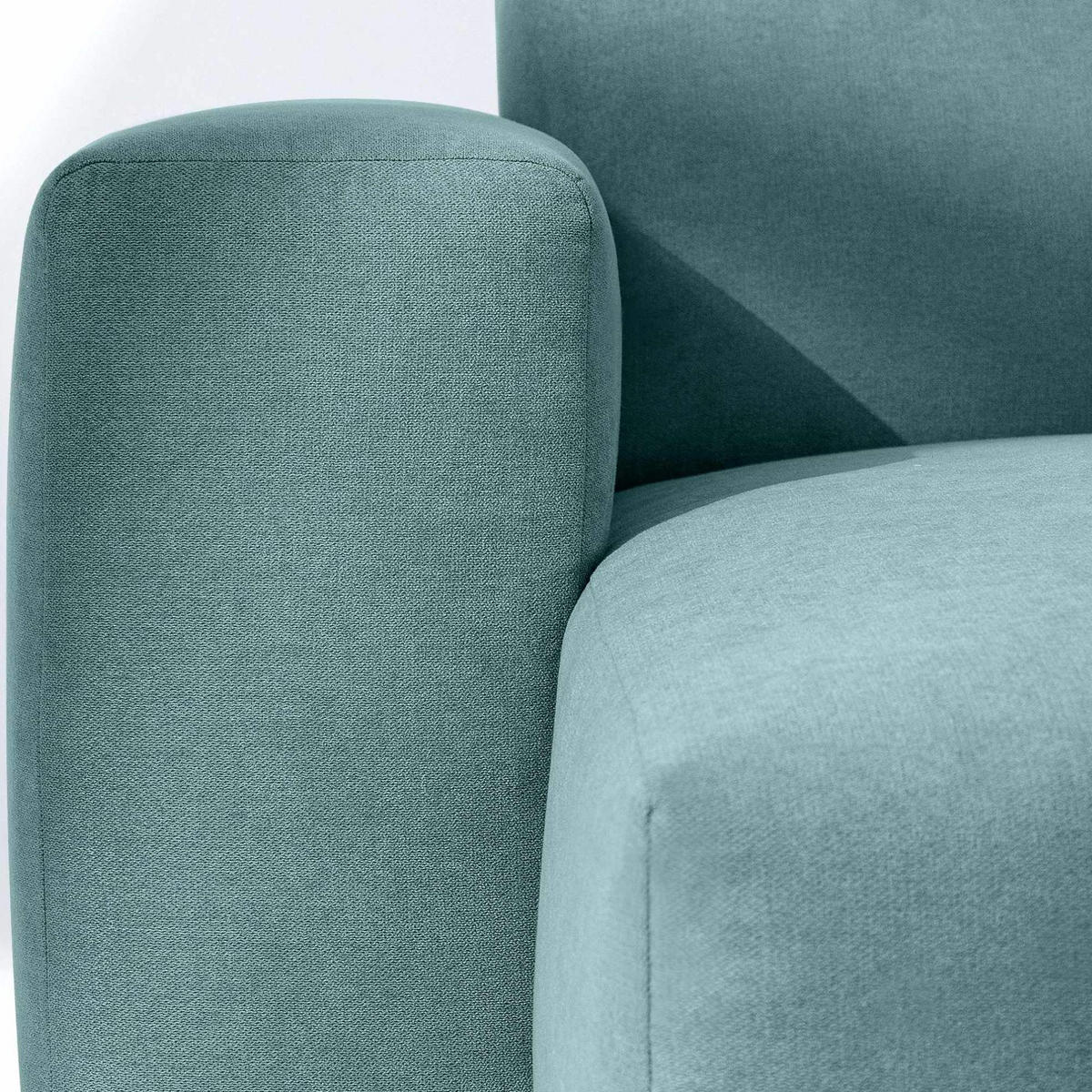 ECKSOFA LINKS MUDI in moderner Optik mit hochwertigem Kaltschaum, Cord-Stoff, Himmelblau - Blau/Schwarz, Textil (280/160cm) - KONSIMO®