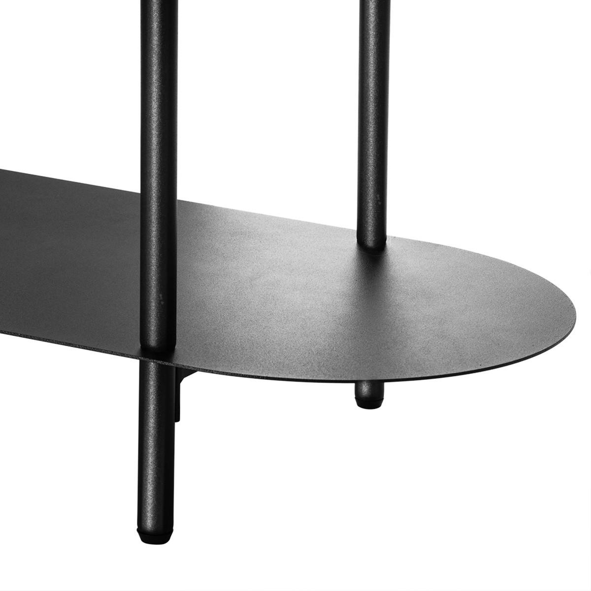 ZWEISTÖCKIGER Konsolentisch aus schwarzem Metall 30/77/99 cm - Schwarz, Metall (99/30/77cm) - Calicosy