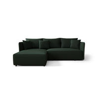 ROHOVÁ pohovka MILANO levá zelená manšestr Poso 14 - funkce spaní, úložný prostor - zelená barva, textil (245/185cm) - Cornero