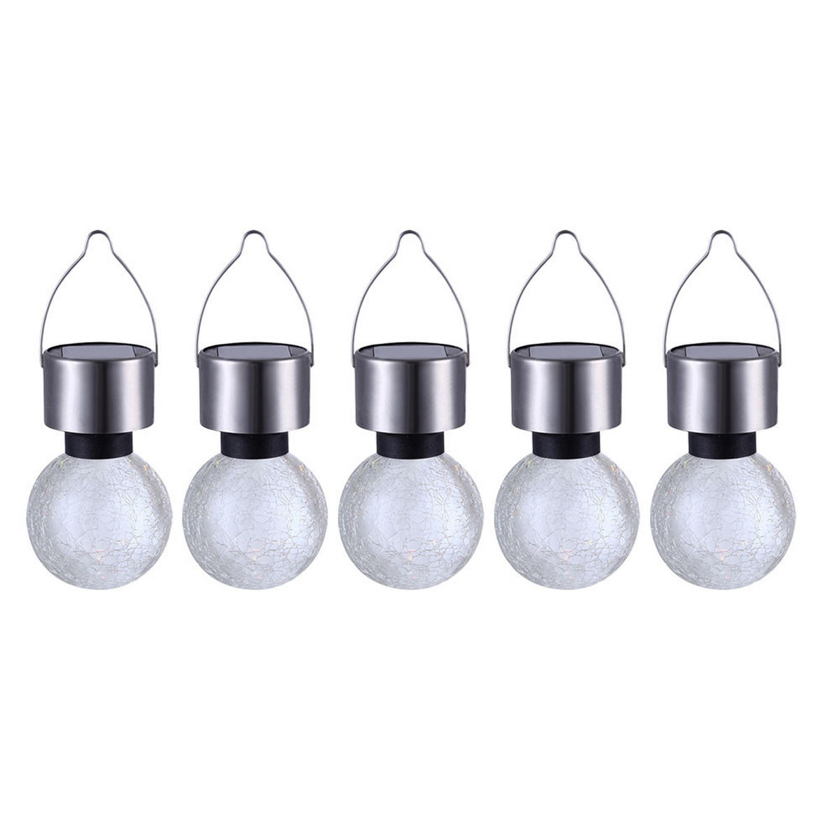 LED AUSSENLEUCHTE Solarleuchte Edelstahl Silber - Silberfarben, Kunststoff (6.5/6.5/15.7cm) - Globo Lighting