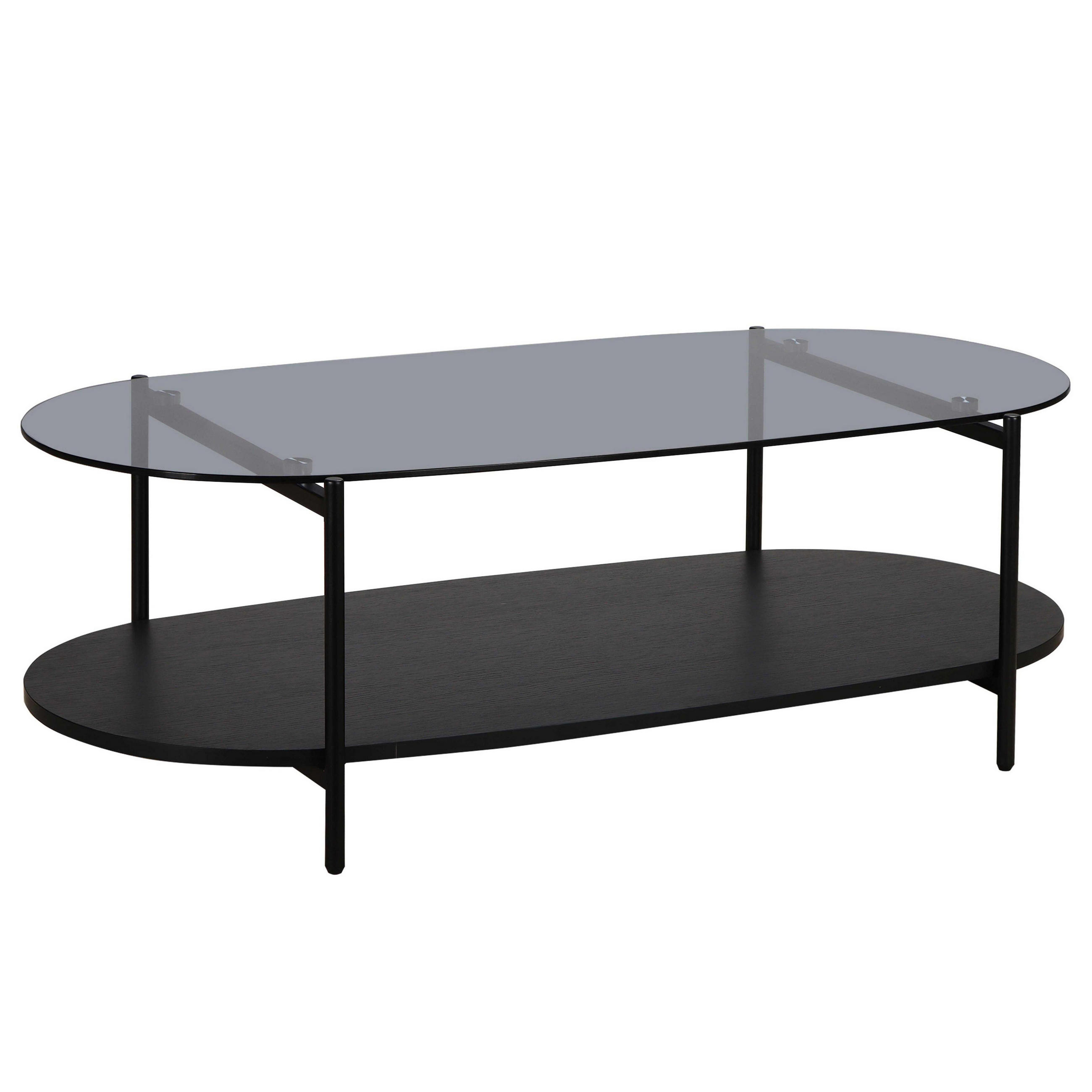 COUCHTISCH, Schwarz - Schwarz, Glas (120/55/40cm) - Oviala