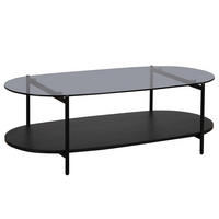 COUCHTISCH, Schwarz - Schwarz, Glas (120/55/40cm) - Oviala