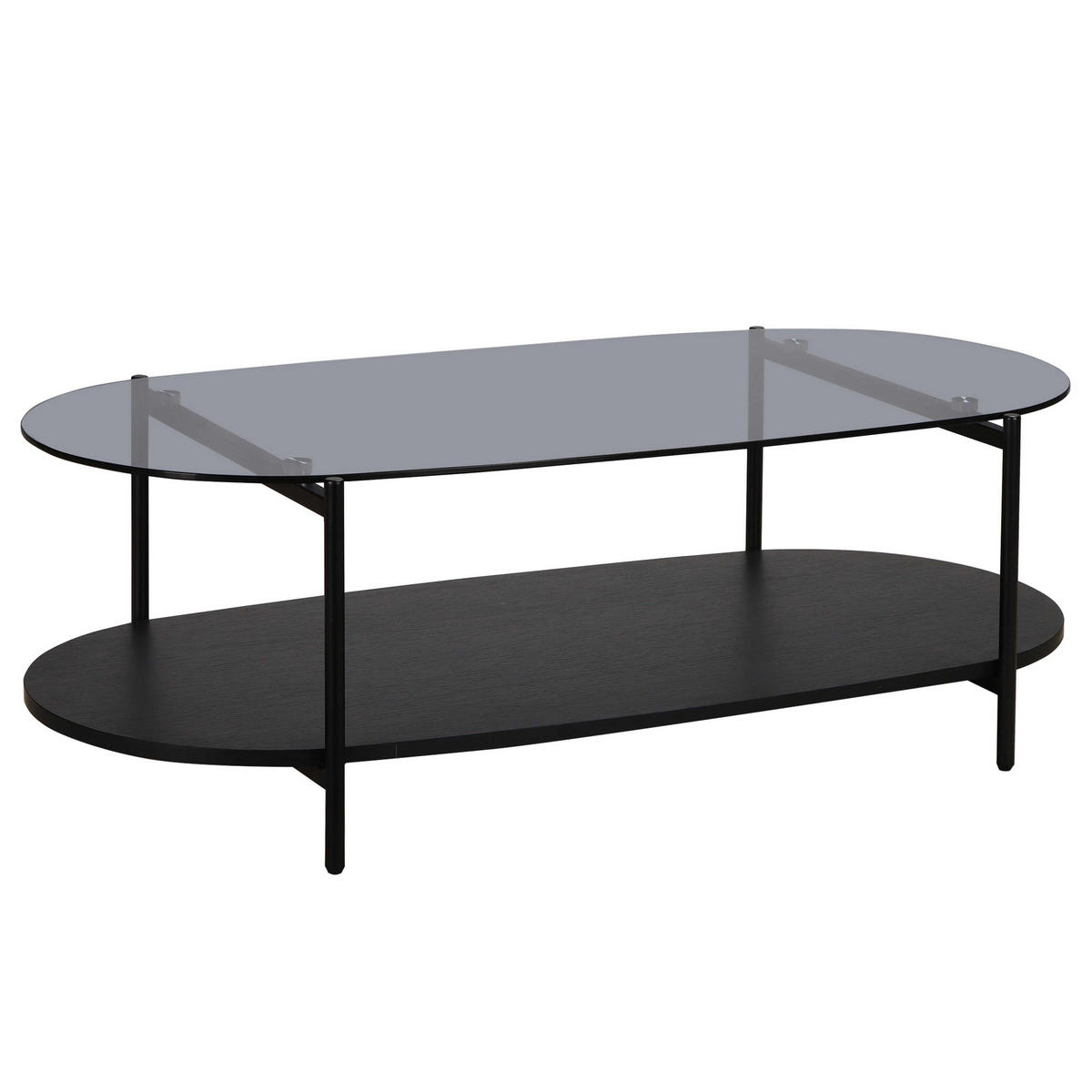 COUCHTISCH, Schwarz - Schwarz, Glas (120/55/40cm) - Oviala