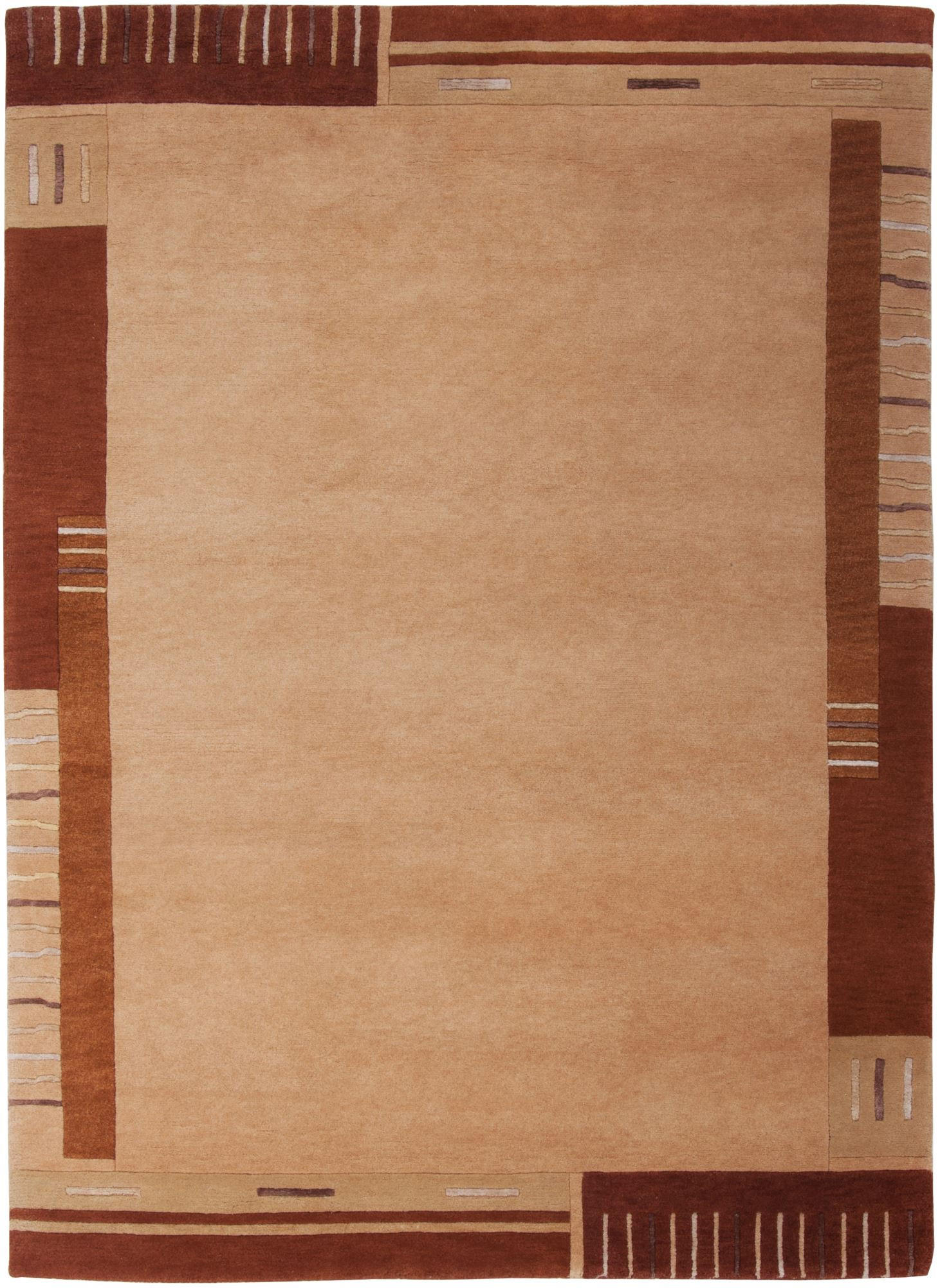 HANDKNÜPFTEPPICH Kailash 250x300 cm - Terra cotta, Textil (250/300cm) - THEKO
