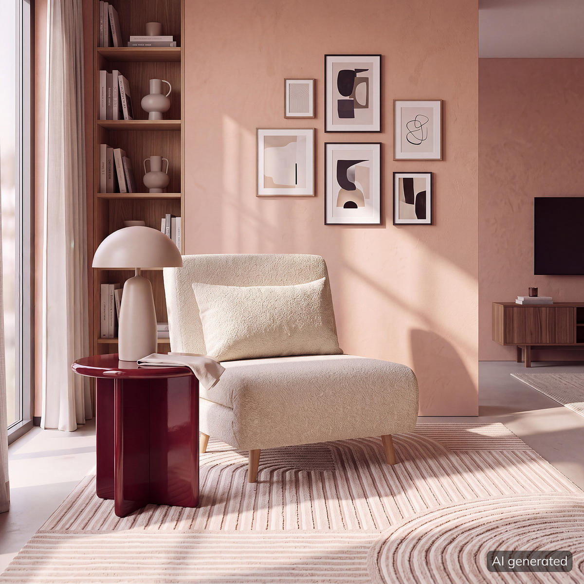 SCHLAFSESSEL - Textil / Teilmassivholz - Buchefarben/Weiß, Holz/Buchenholz (77/81/90cm) - home24