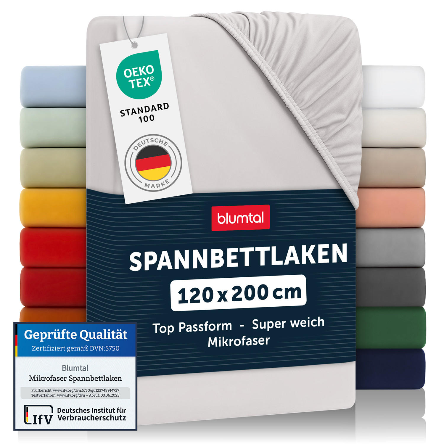 Blumtal NAPÍNACÍ prostěradlo z mikrovlákna, 120/200/30 cm, Světle šedá