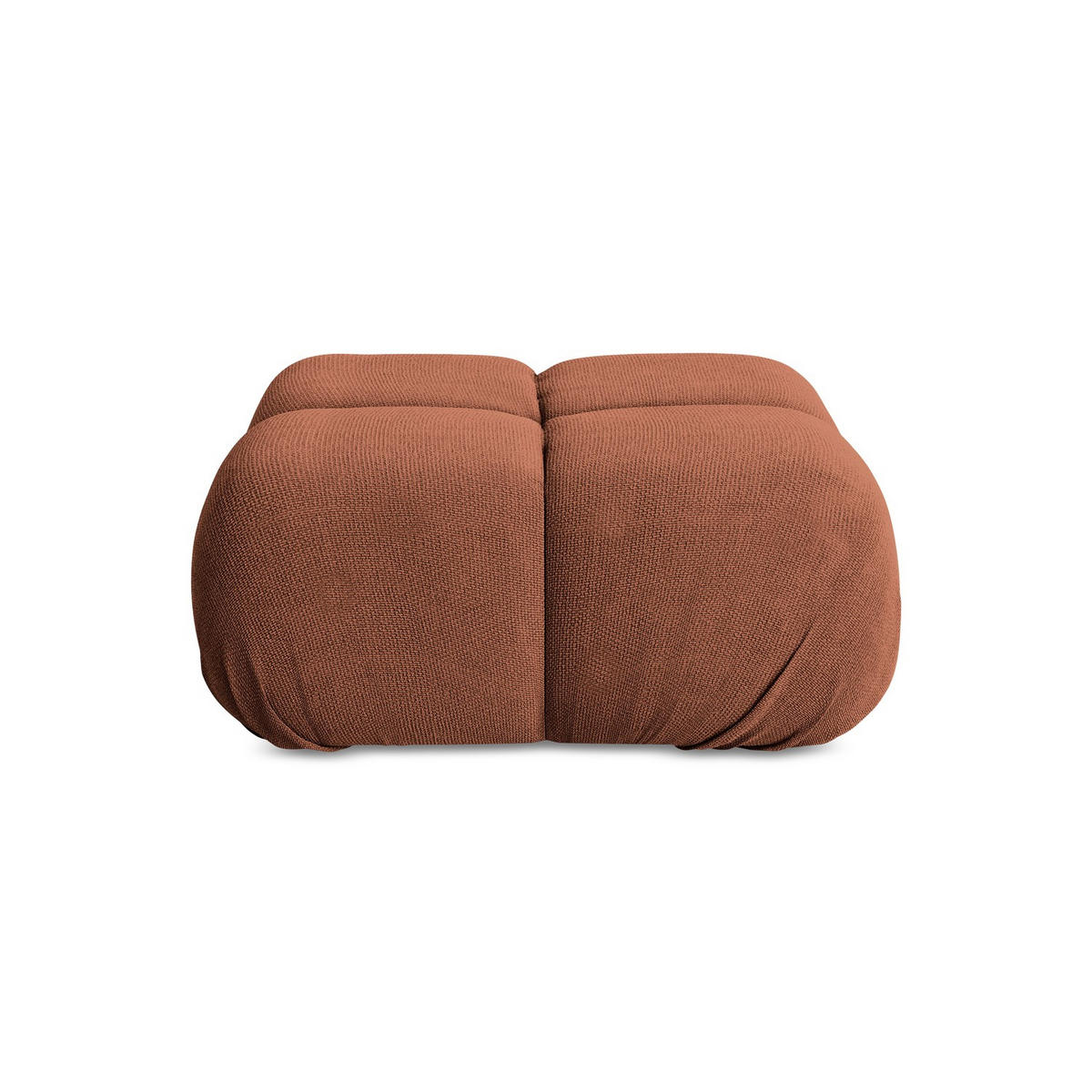 POUF Chenille Stoff Orange - Terracotta/Schwarz, Kunststoff/Textil (95/41/95cm) - LaMiaSofa