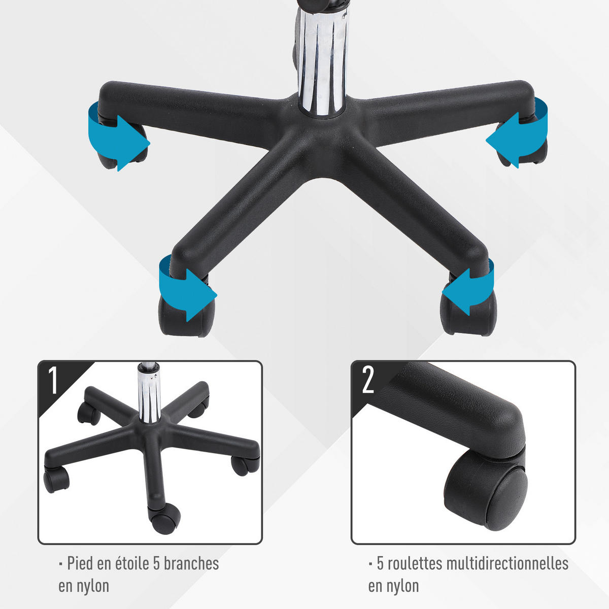 BÜROHOCKER DE-18005 höhenverstellbar 43-55 cm Schwarz - Schwarz, Metall (23/84/32cm) - ComfortXL