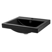 WASCHBECKEN - Schwarz, Keramik (46/16.5/53.5cm) - ML-DESIGN