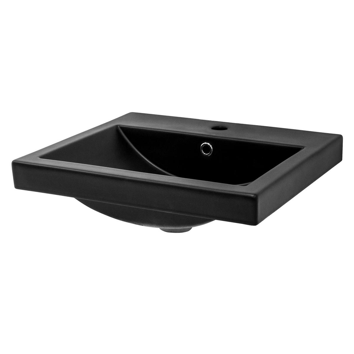 WASCHBECKEN - Schwarz, Keramik (46/16.5/53.5cm) - ML-DESIGN