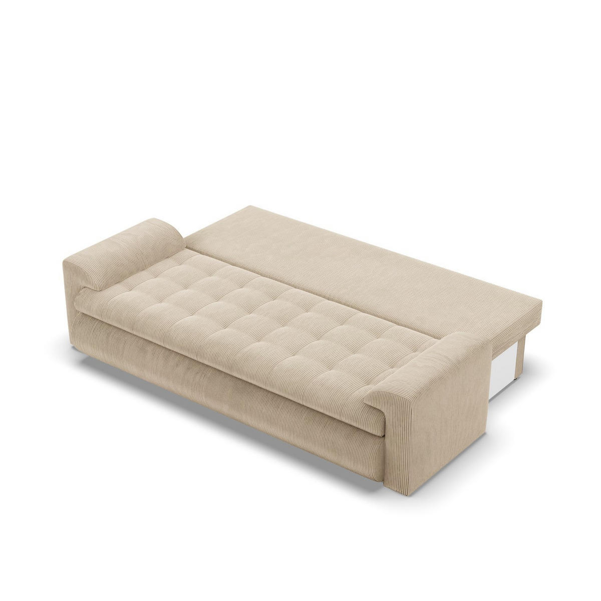 SOFA 3-SITZER MIT SCHLAFFUNKTION FORESTA, Cord - Beige - Beige, Textil (222/92/96cm)