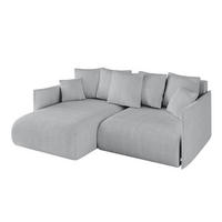 ECKSOFA mit Schlaffunktion und Bettkasten ONESK-L 208x165x40 Grau Cord - Grau, Holzwerkstoff/Kunststoff (208/165cm) - ALTDECOR