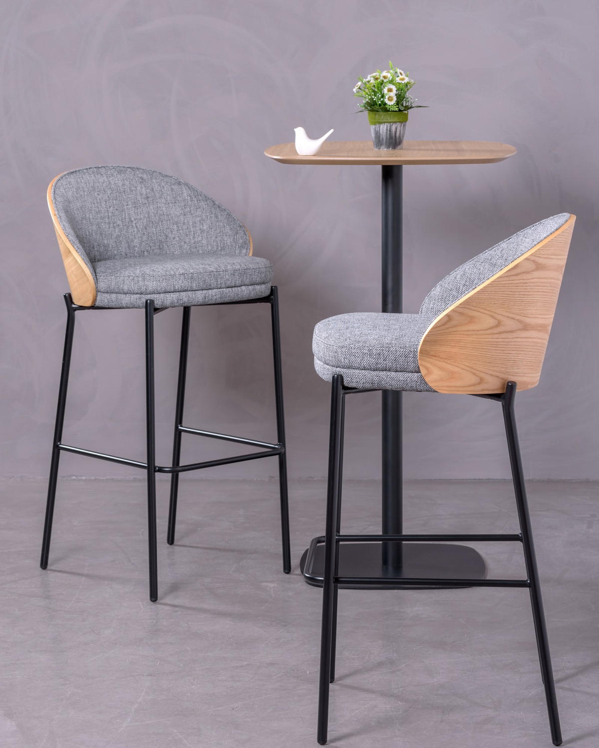 HOCKER Holz Grau - Grau, Holz (54/98/50cm) - Nest Dream