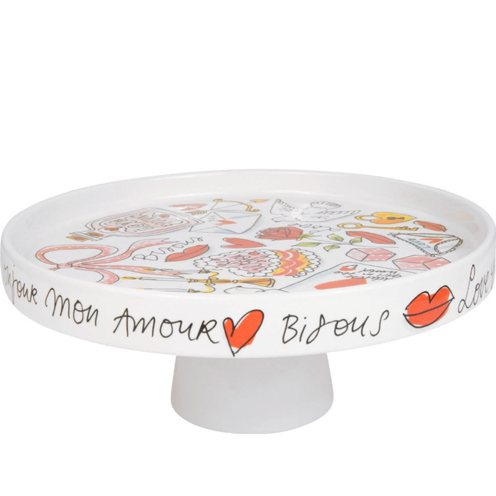 TORTENPLATTE Valentinstag L'amour in Bunt - 24cm - Multicolor, Keramik (24/10/24cm) - Blond Amsterdam