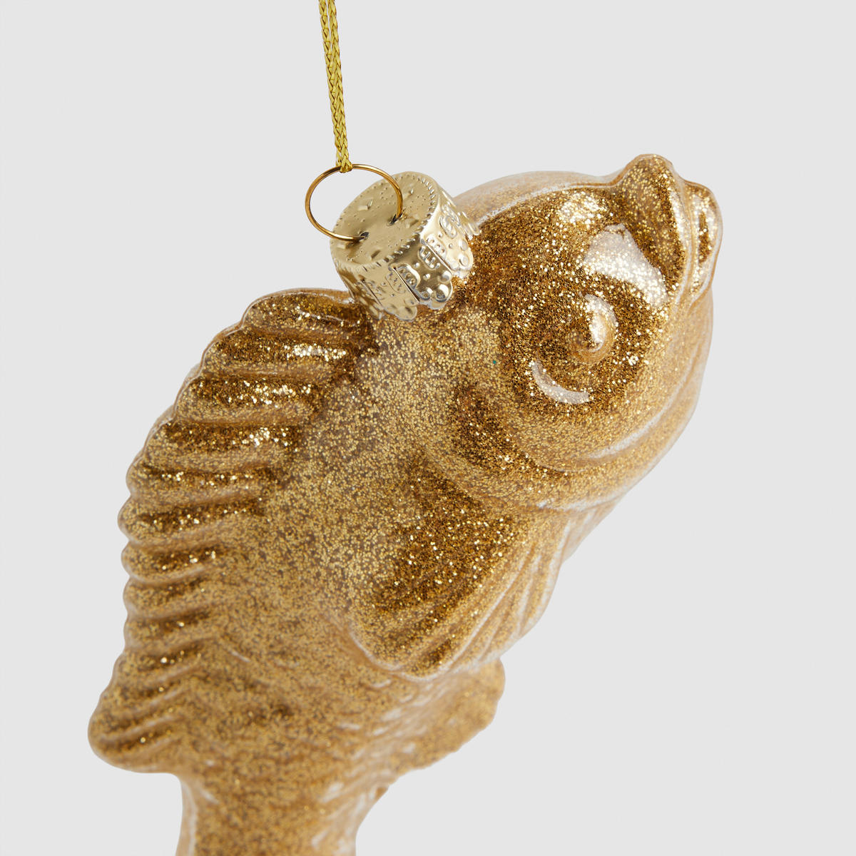 WEIHNACHTSKUGEL Glas KARP, Karpfen 5x12 cm, Gold, Christbaumkugeln, Weihnachtsdeko Xmas, Christmas Deko - Goldfarben, Glas (5/5/12cm) - home&you