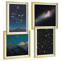 BILDER SET 4er Set - 50x50 cm & 40x60 cm Goldrahmen - Sterne der Zwillingsgalaxie - Goldfarben, Kunststoff (50/50cm) - TULUP